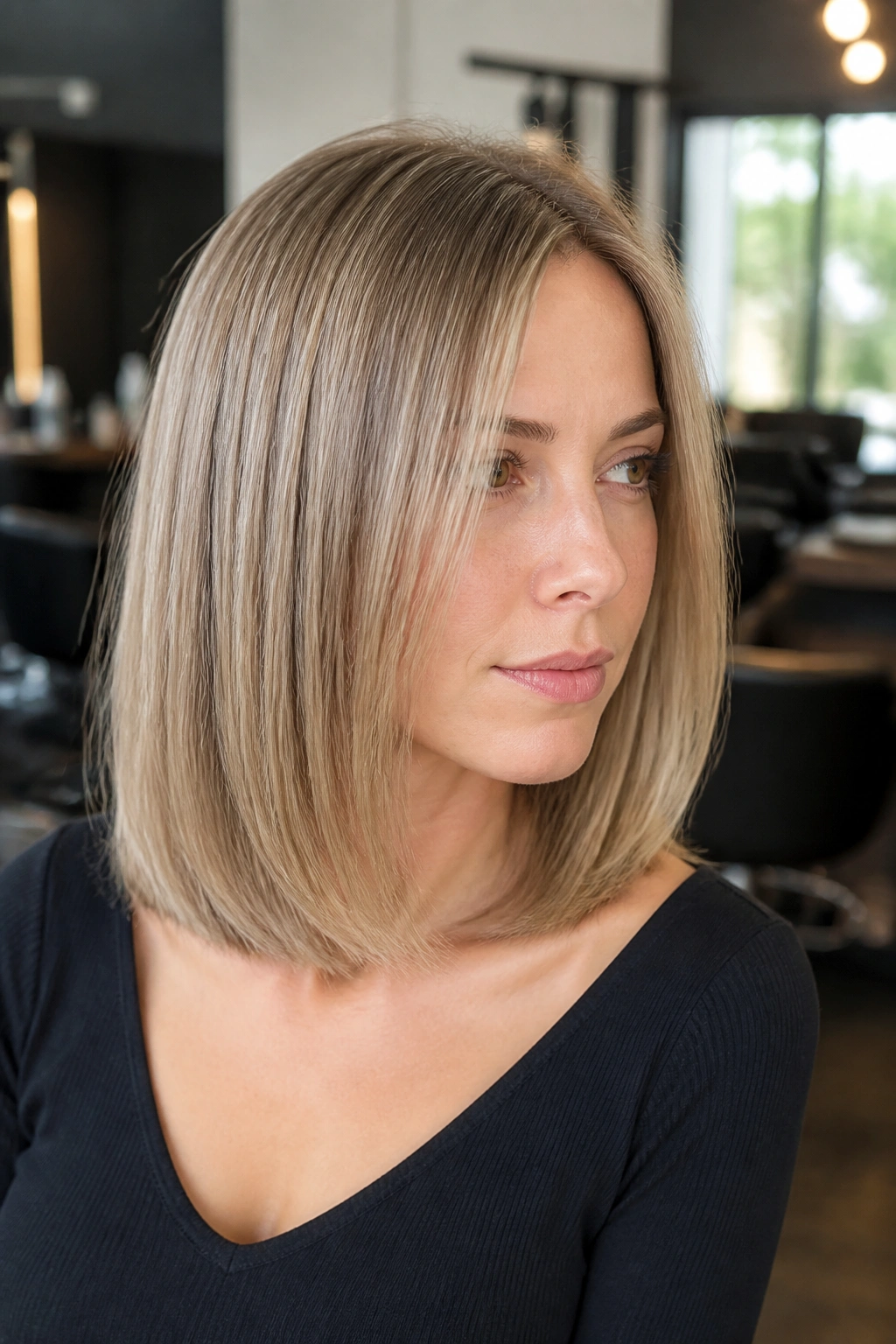 Shoulder-length razor-lite lob on a real person.