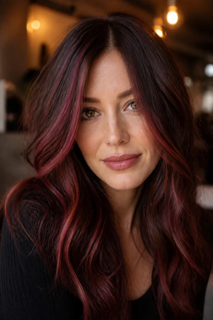 18 Red Pink Balayage Looks for Brown Hair