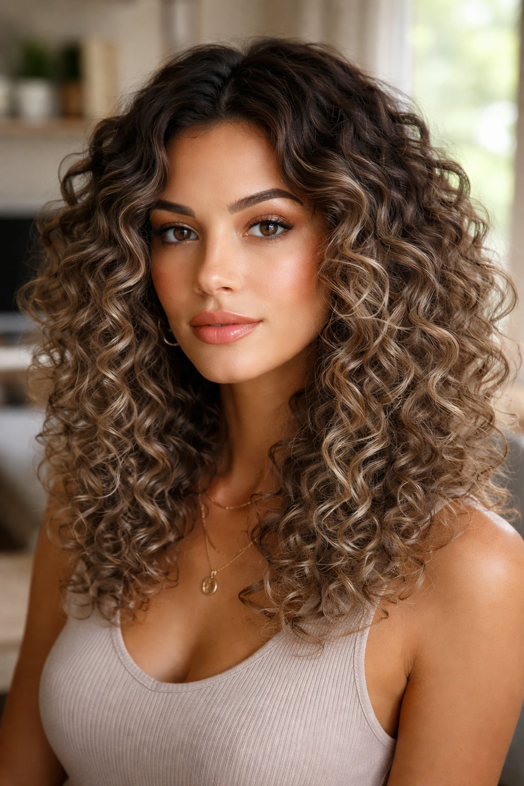 Close-up portrait of a real person with rooted mushroom hair in natural daylight.