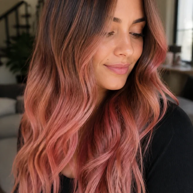 20 Rose Gold Ombre Hair Ideas for Long Hair