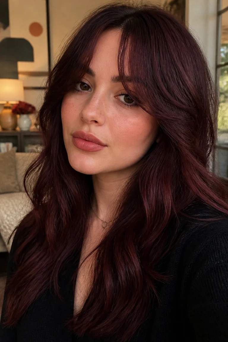 18 Burgundy Hair Color Ideas for Round Faces