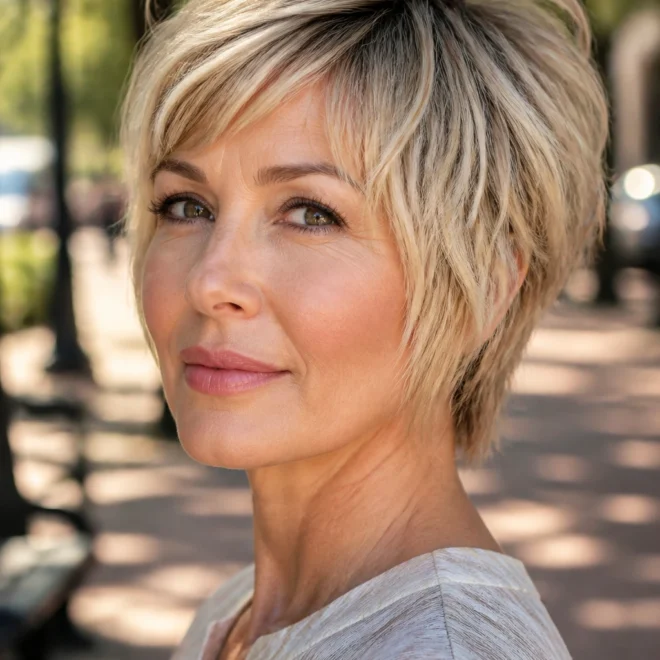 30 Short Blonde Shag Haircuts for Round Faces