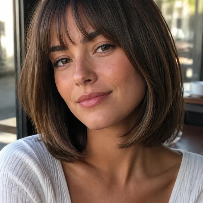 15 Wispy Fringe Hairstyles for Round Faces