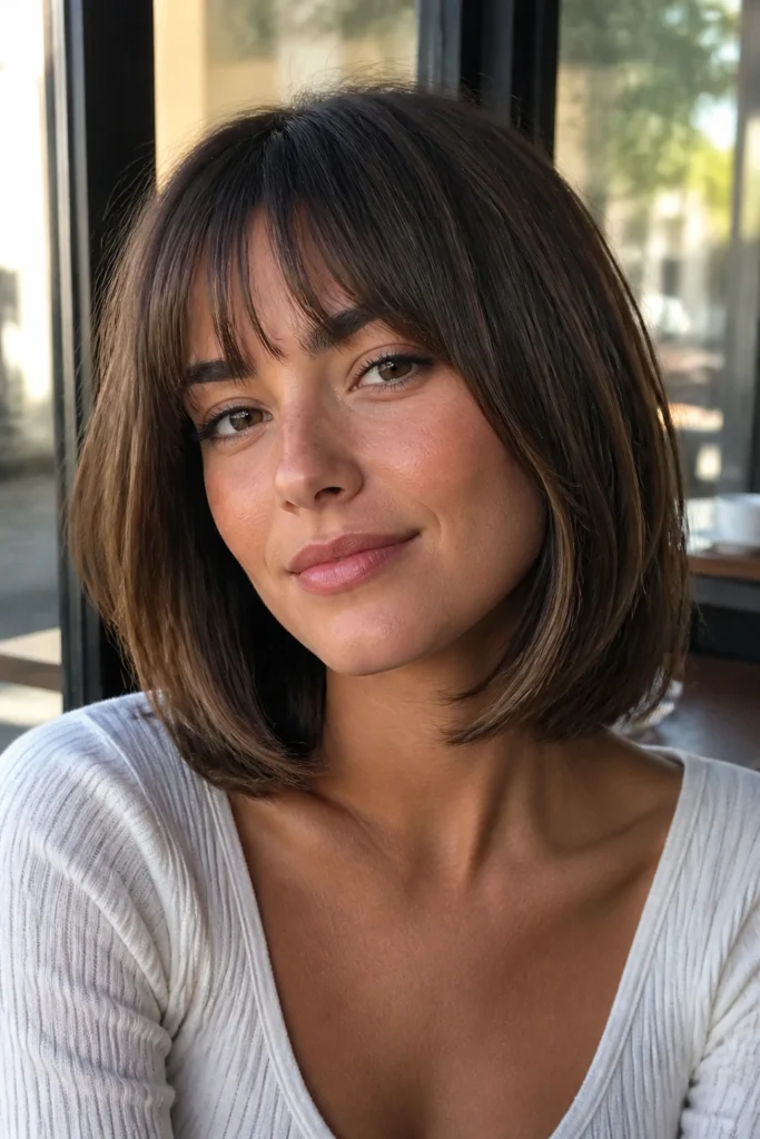 15 Wispy Fringe Hairstyles for Round Faces