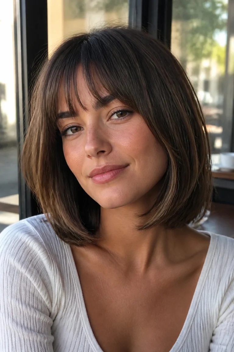15 Wispy Fringe Hairstyles for Round Faces