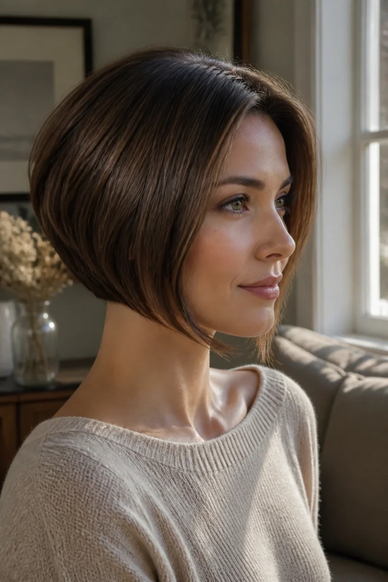 22 Short Stacked Hairstyles for Round Faces