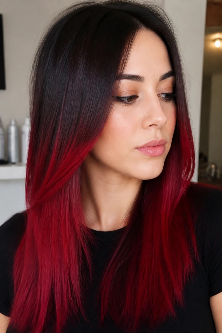 28 Cherry Red Ombre Hair Ideas for Long Hair