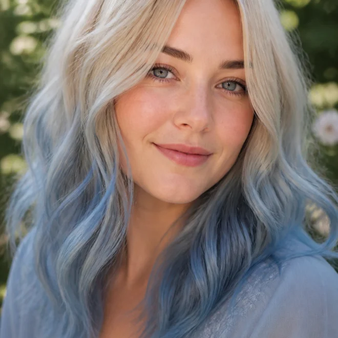 20 Blonde Blue Ombre Hair Ideas for Round Faces