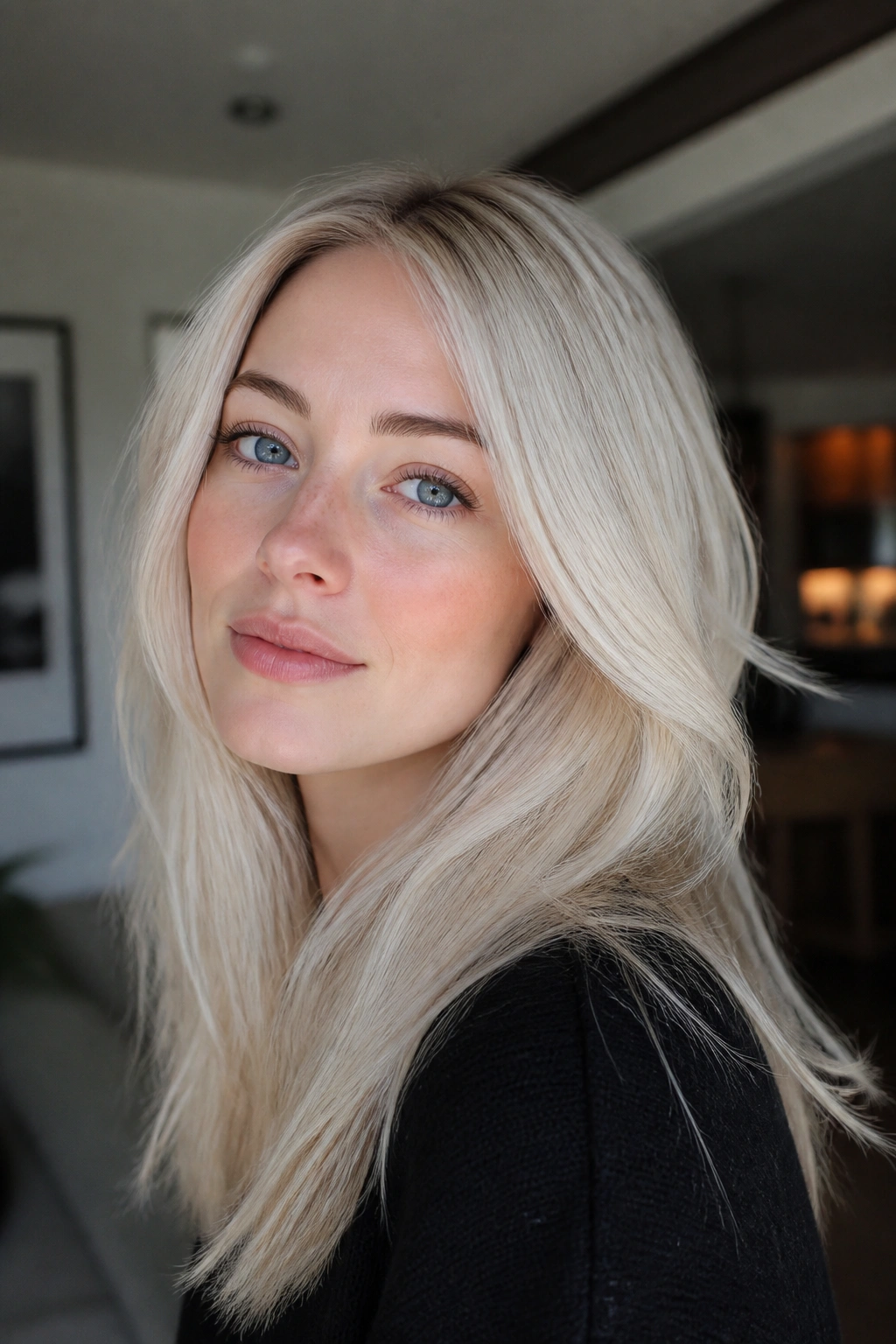 Real person with Scandi blonde hair in natural light