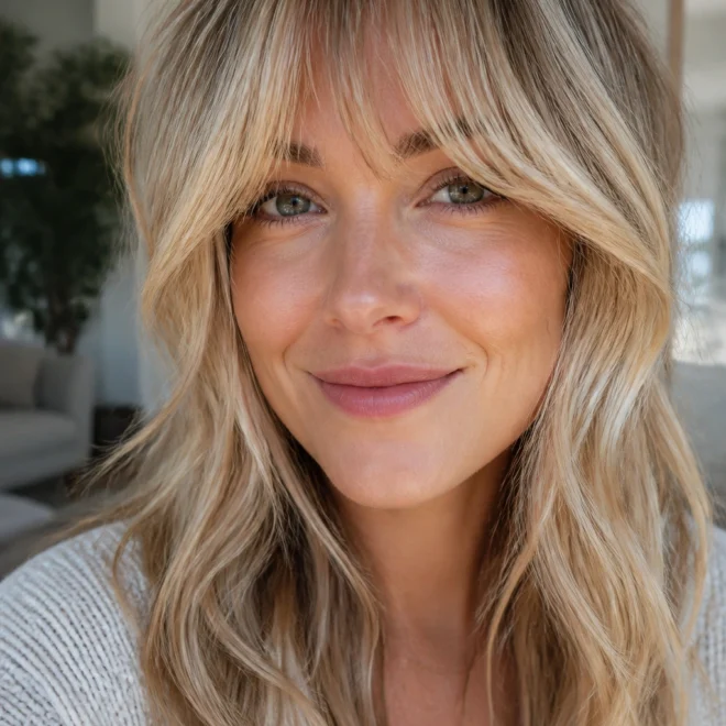 22 Blonde Bangs Ideas for Round Faces