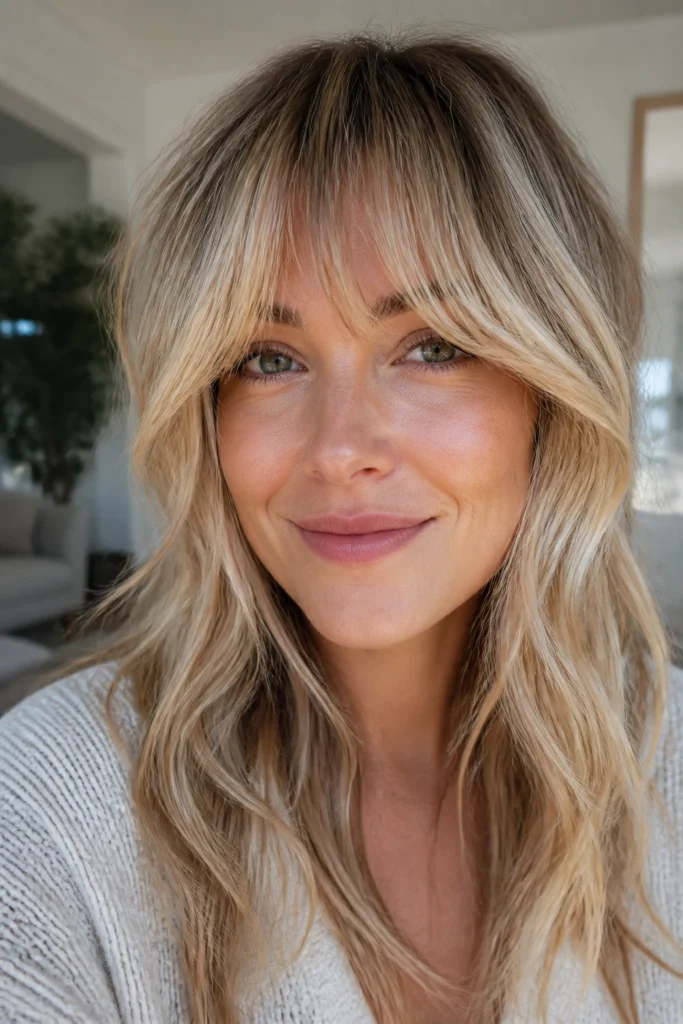 22 Blonde Bangs Ideas for Round Faces