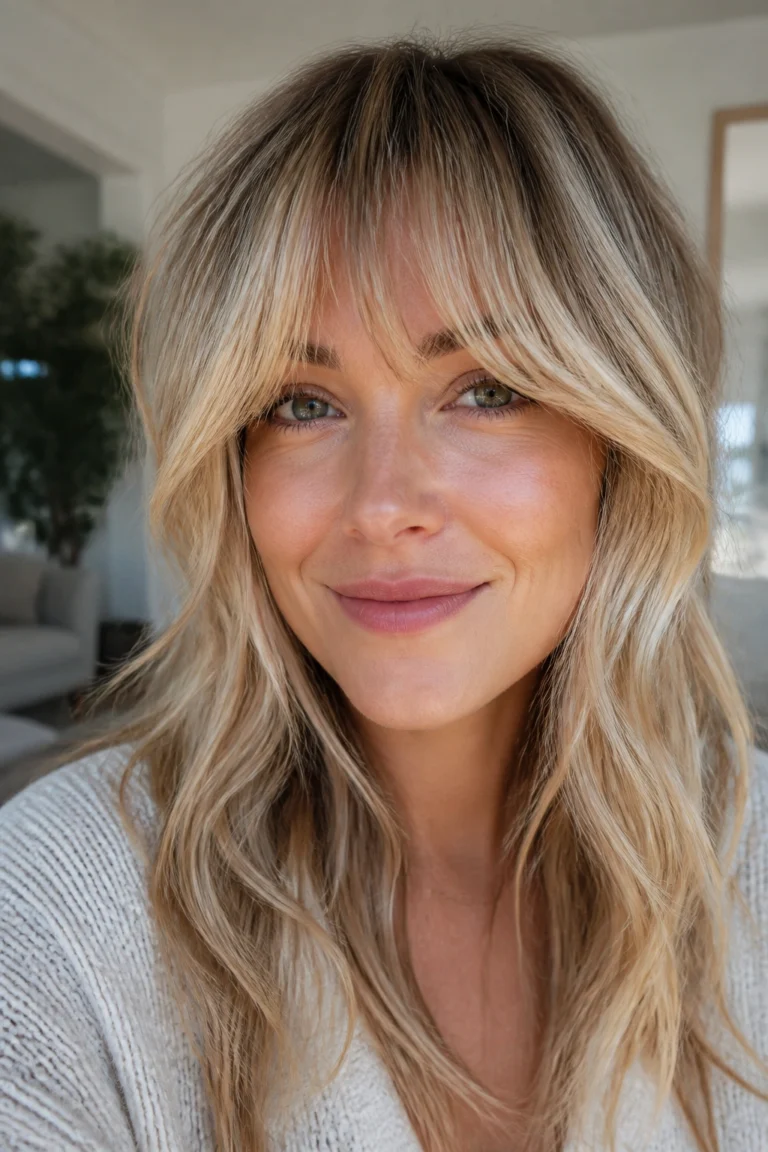 22 Blonde Bangs Ideas for Round Faces