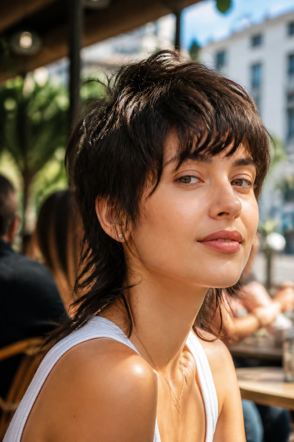 Close-up of a real person with a shaggy mullet and soft nape
