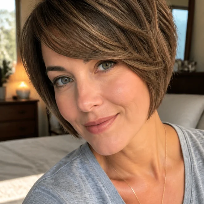 22 Short Layered Haircuts for Round Faces