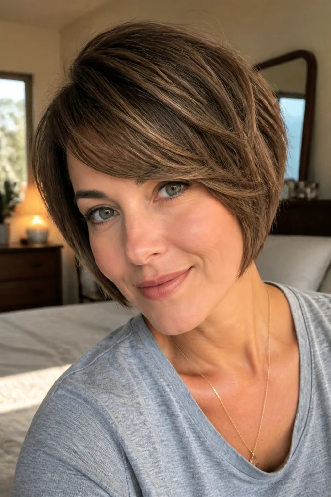 22 Short Layered Haircuts for Round Faces