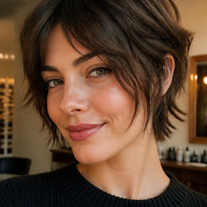 28 Short Textured Hairstyles for Round Faces