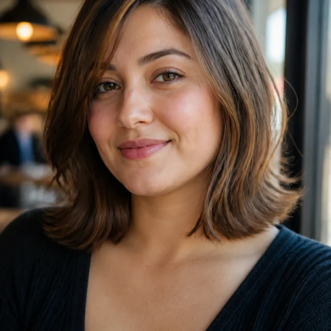 18 Medium Haircuts for Round Faces