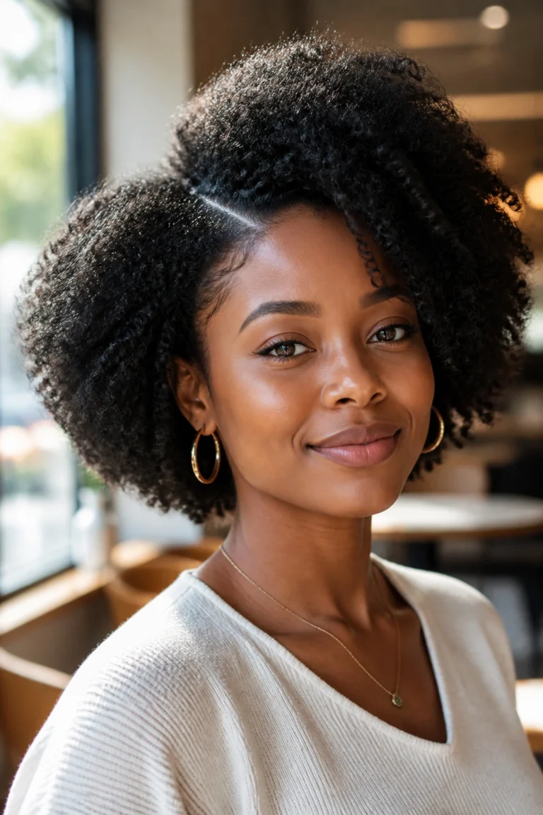 25 Natural Hairstyles for Round Faces