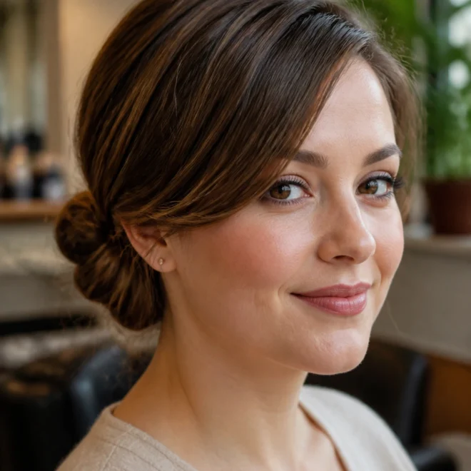 15 Short Updos for Round Faces