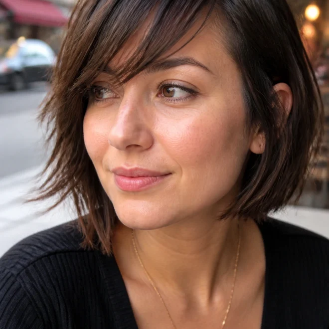 22 Choppy Bangs for Round Faces