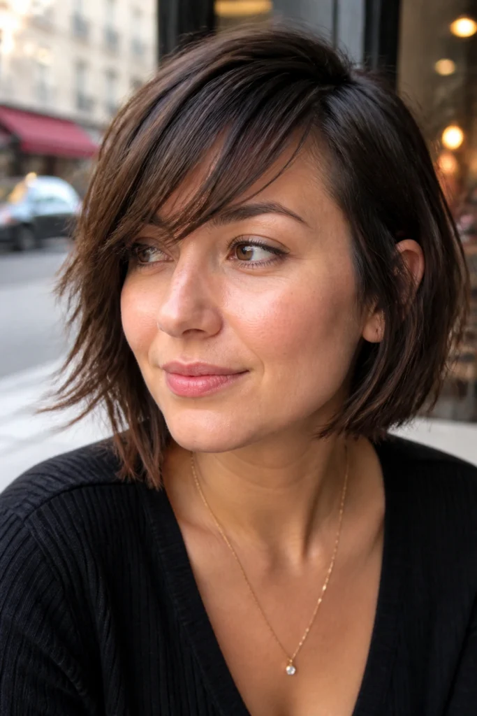 22 Choppy Bangs for Round Faces