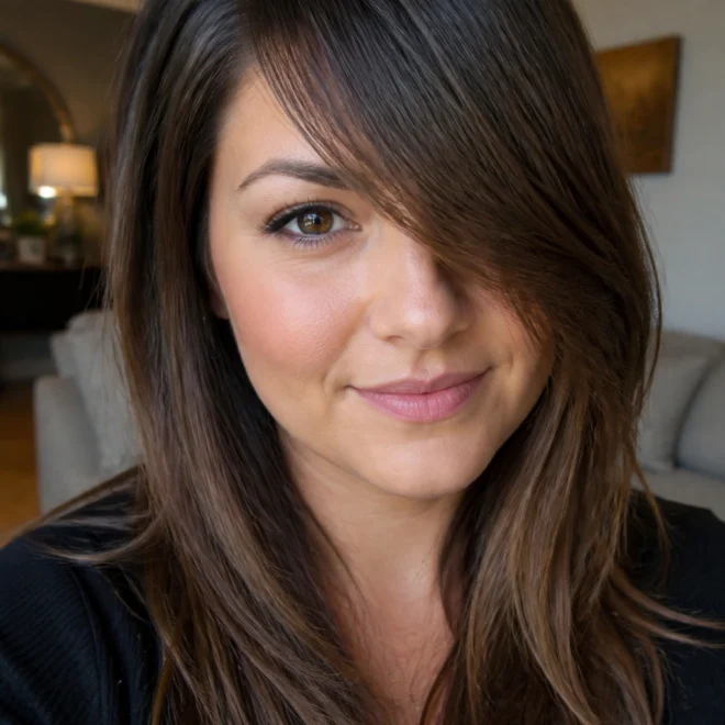 18 Long Bangs Ideas for Round Faces