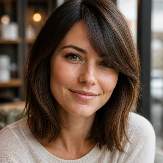 22 Fringe Hairstyles for Round Faces