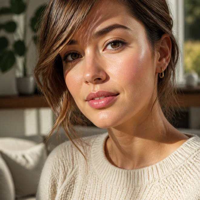 28 Messy Bangs Ideas for Round Faces