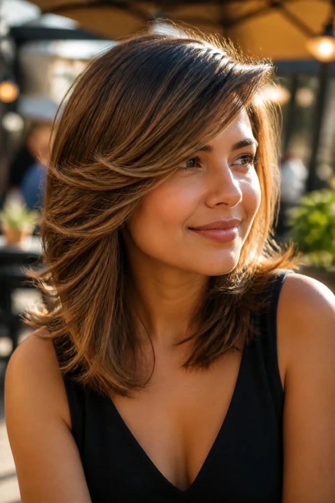 30 Medium Layered Haircuts for Round Faces