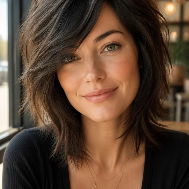 28 Messy Hairstyles for Round Faces