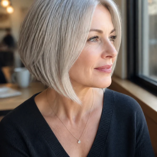 20 Short Silver Bob Haircuts for Round Faces