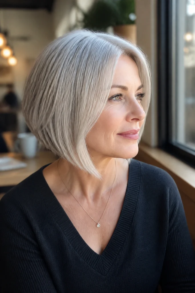 20 Short Silver Bob Haircuts for Round Faces