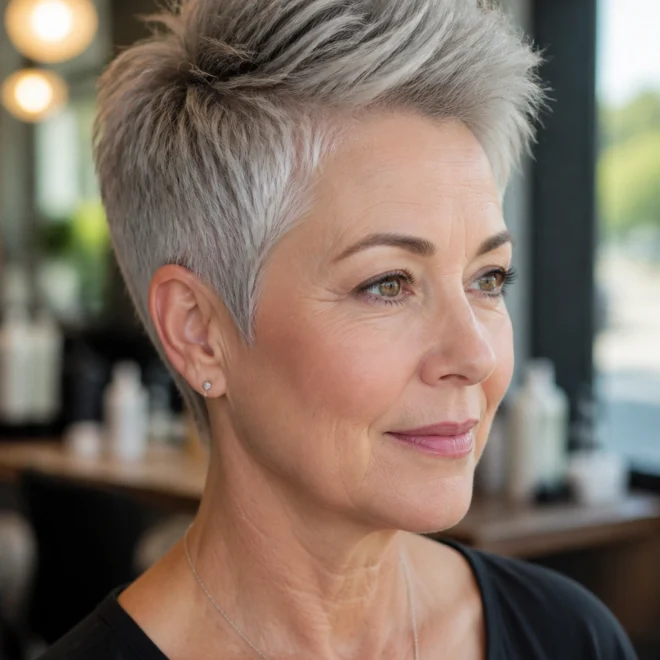 25 Gray Hairstyles for Round Faces