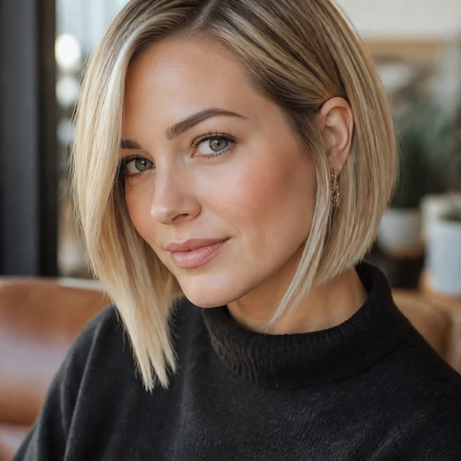 18 Short Blonde Bob Haircuts for Round Faces