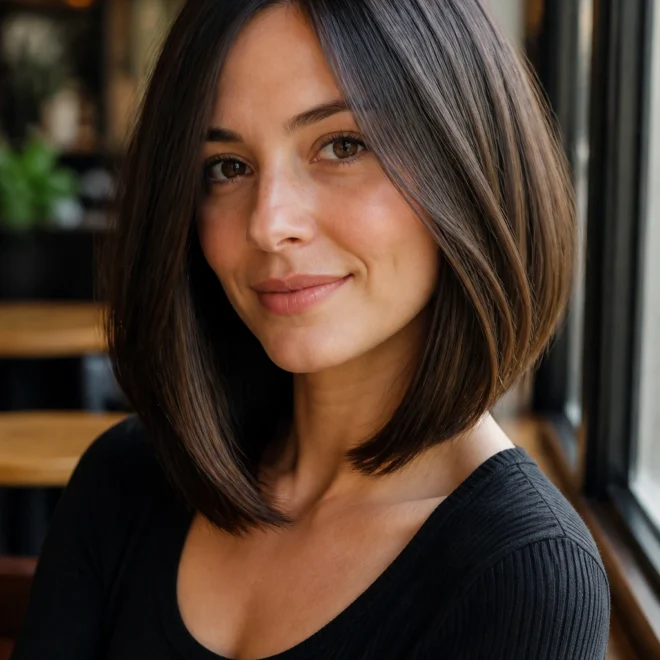 18 Long Inverted Bob Haircuts for Round Faces