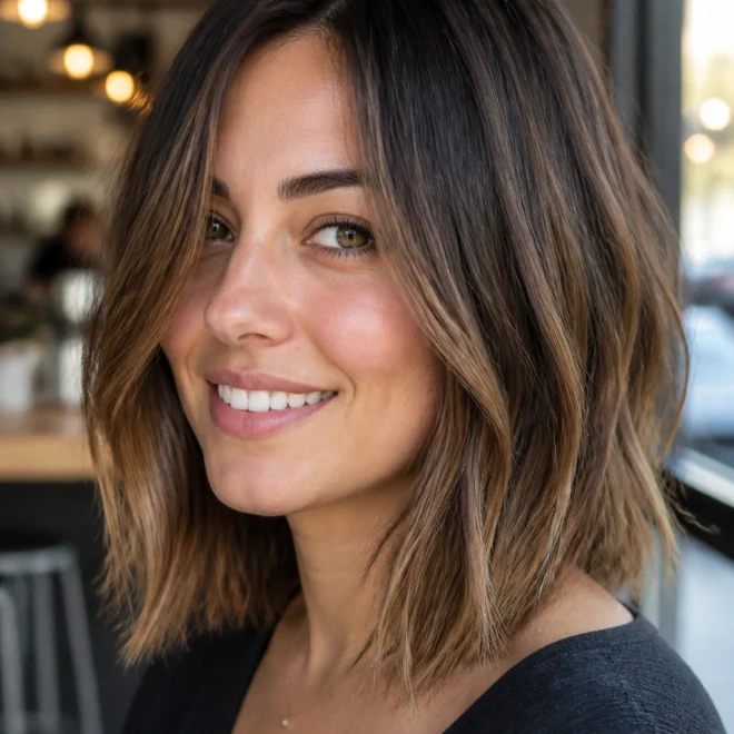 22 Long Textured Bob Haircuts for Round Faces