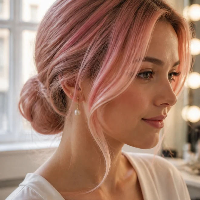 22 Pink Hairstyles for Round Faces