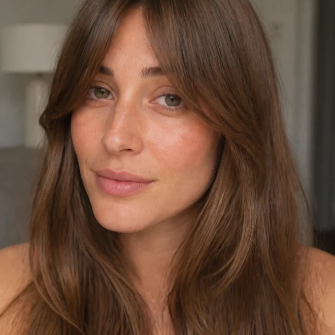 28 Brown Fringe Hairstyles for Round Faces