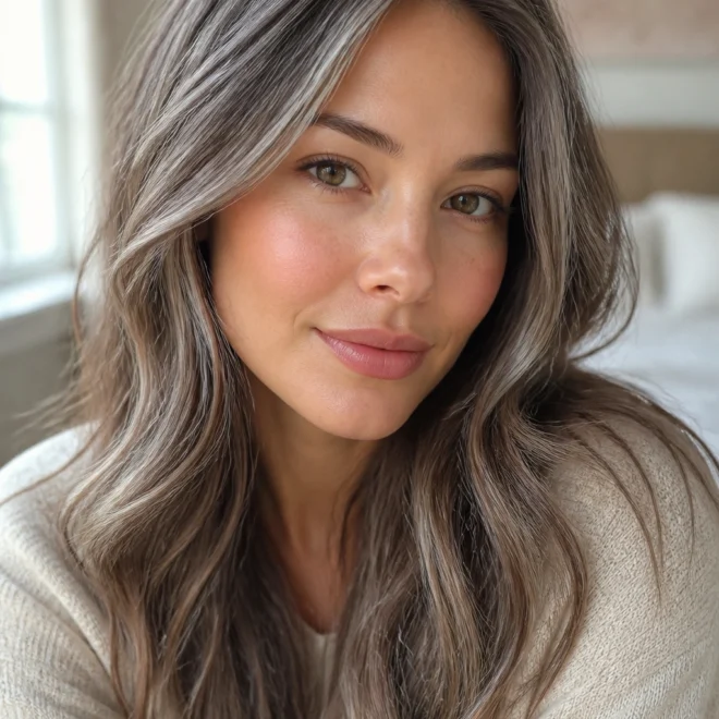 28 Brown Silver Highlights for Round Faces