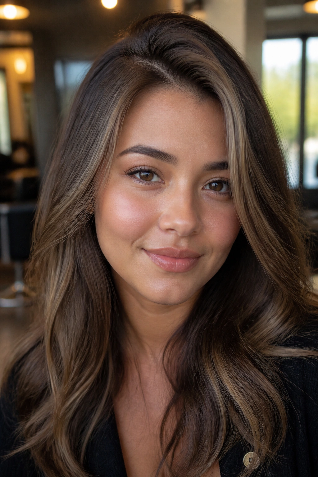 Close-up of a real person with soft temple highlights contouring the face