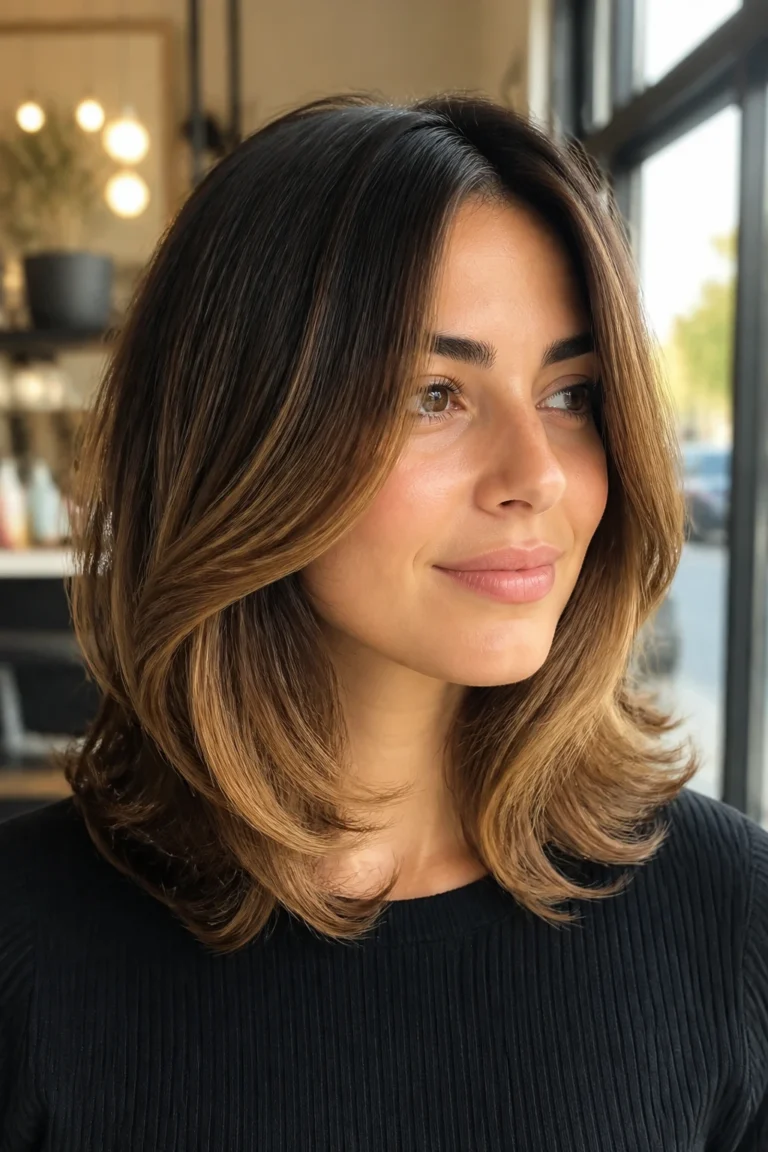 25 Caramel Balayage Looks for Round Faces