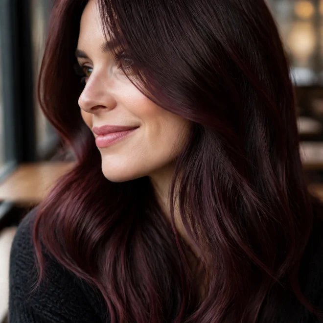 20 Chocolate Cherry Hair Color Ideas for Cool Skin Tones