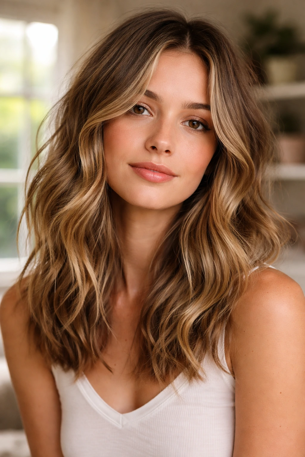 Close-up of soft undone waves in natural light