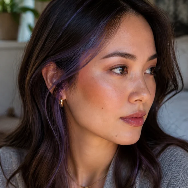 25 Purple Blue Highlights for Brown Hair