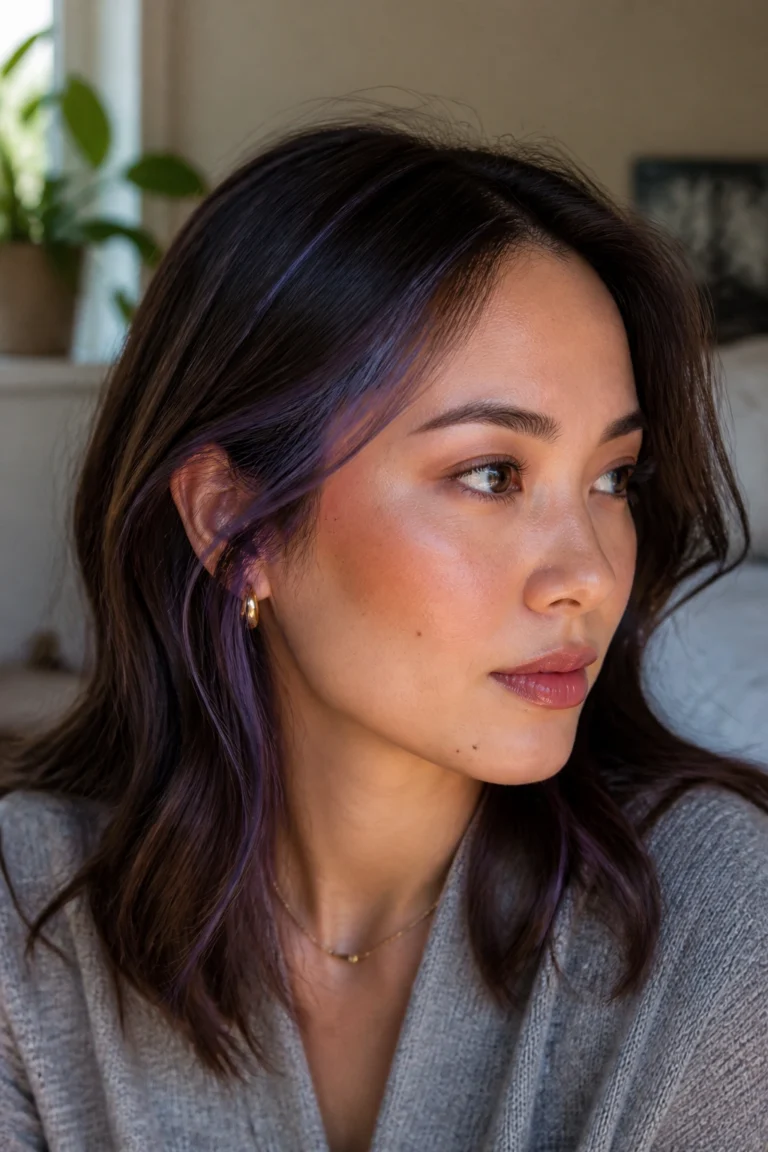25 Purple Blue Highlights for Brown Hair