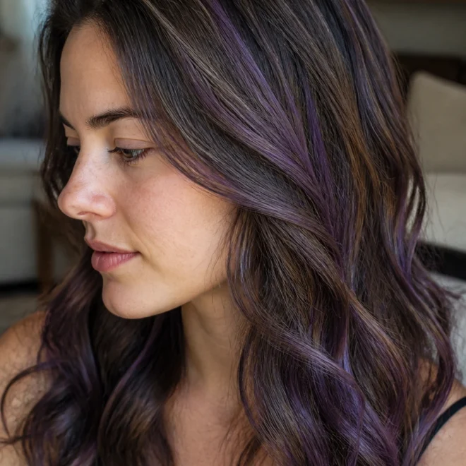 28 Purple Highlights for Brown Hair