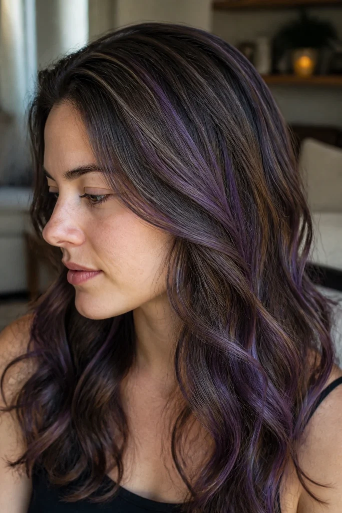 28 Purple Highlights for Brown Hair