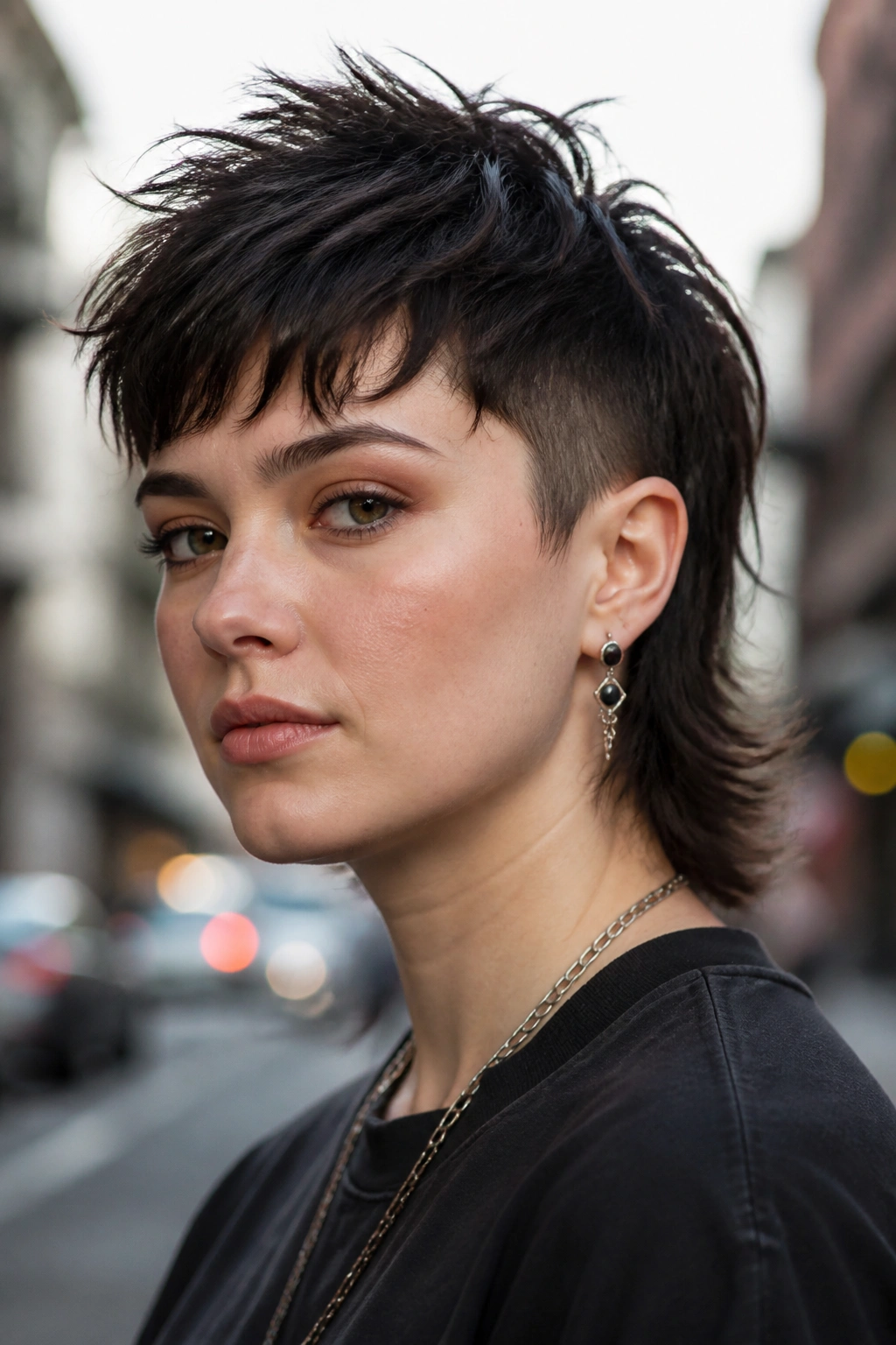 Real person with a tapered pixie mullet