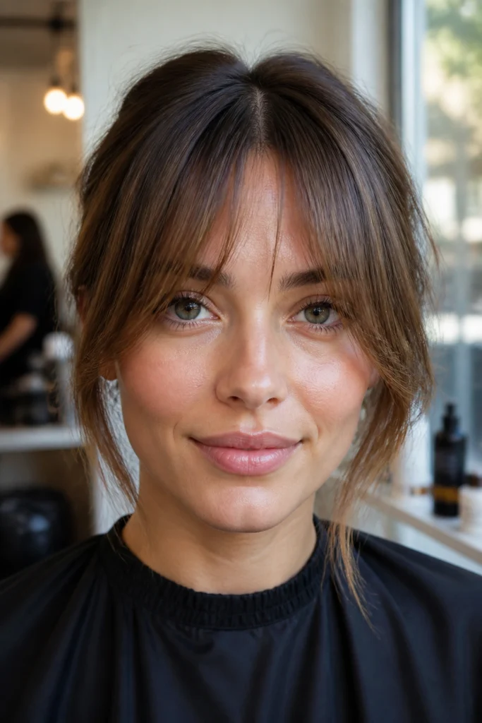 25 French Bangs Ideas for Round Faces