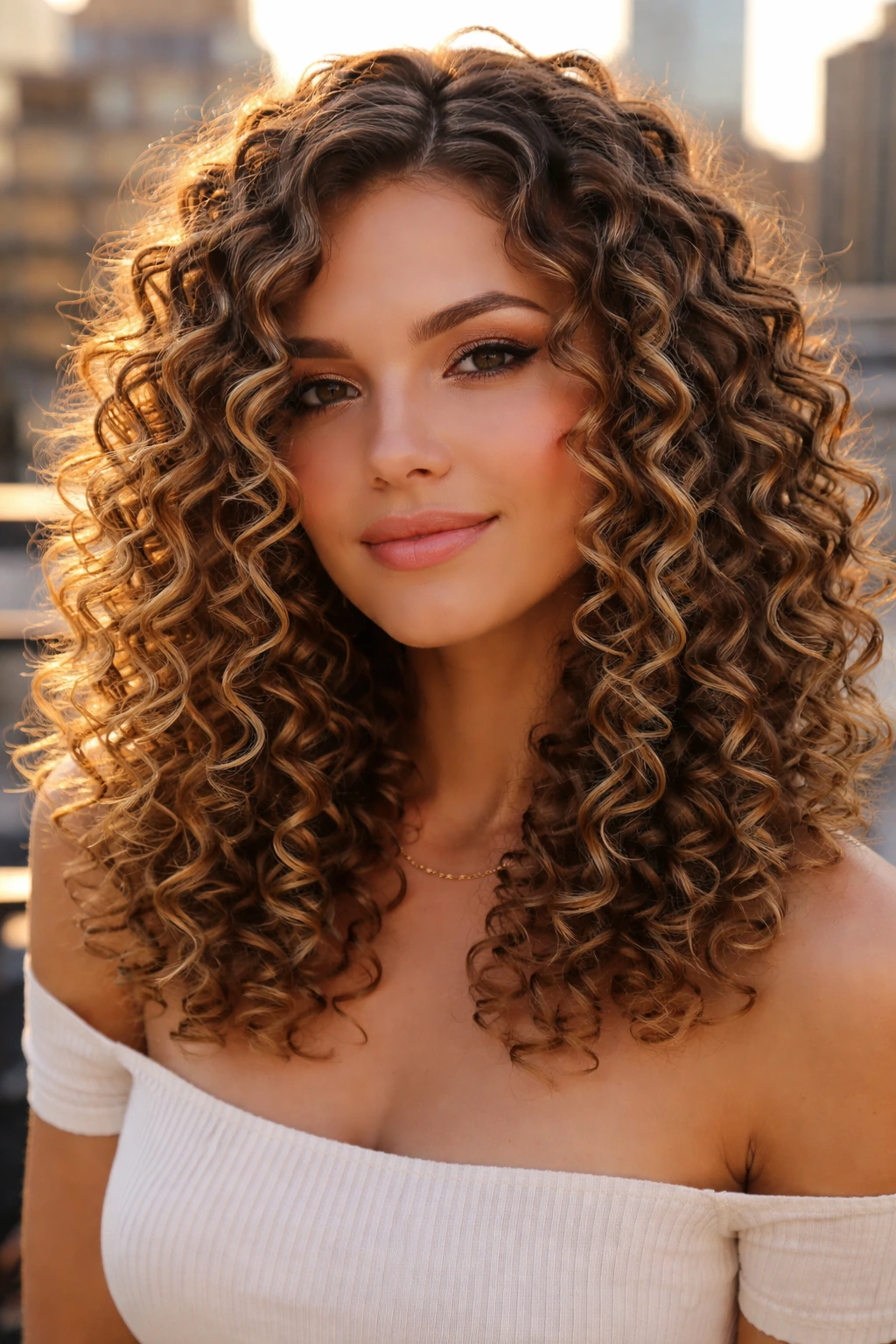 Close-up of tight spiral waves in golden hour light